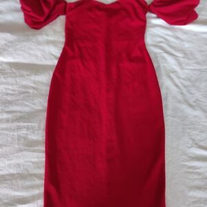Gently Used! Fashion Nova Vibrant Red Midi Dress